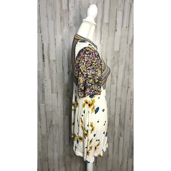Free People Women's Size 6 Multicolor Mix it Up Print Retro A-Line Mini Dress - Picture 4 of 7